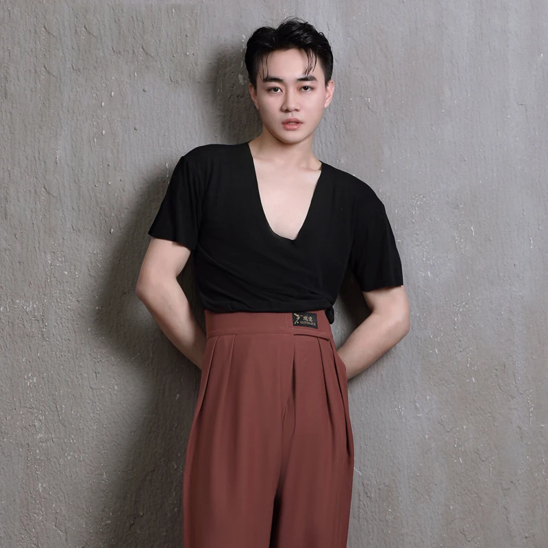 Adult Male Latin Dance Tops Summer Big Round Neck Short-Sleeved Long-Sleeved Shirt Practice Clothes Latin Dance Costumes DN8753
Adult Male Latin Dance Tops Summer Big Round Neck Short-Sleeved Long-Sleeved Shirt Practice Clothes Latin Dance Costumes DN8753