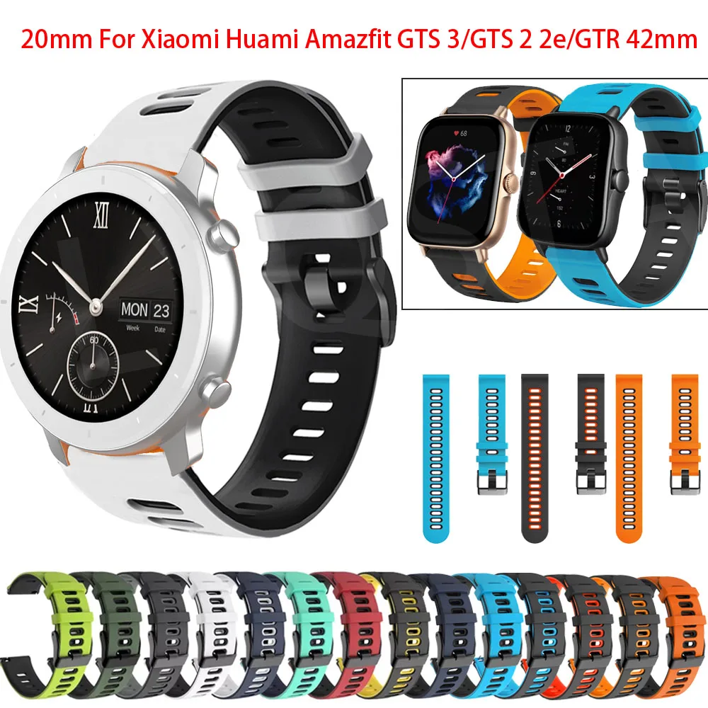 Ремешок силиконовый для Amazfit GTS 2/3/2e/GTS 2 Mini/GTR 42 мм, спортивный браслет для Amazfit BIP U PRO/BIP S/Bip Youth, 20 мм
Ремешок силиконовый для Amazfit GTS 2/3/2e/GTS 2 Mini/GTR 42 мм, спортивный браслет для Amazfit BIP U PRO/BIP S/Bip Youth, 20 мм
