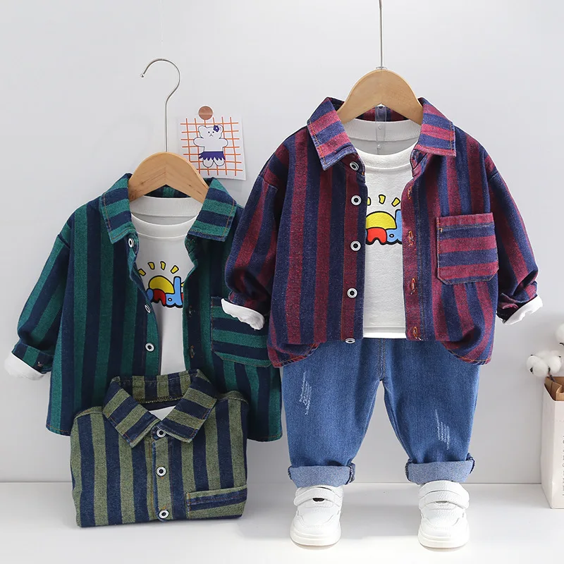 Baby suit autumn new boys and girls suit 0-5-year-old baby cartoon Stripe Shirt coat leisure sports pants 3-piece suit
Baby suit autumn new boys and girls suit 0-5-year-old baby cartoon Stripe Shirt coat leisure sports pants 3-piece suit