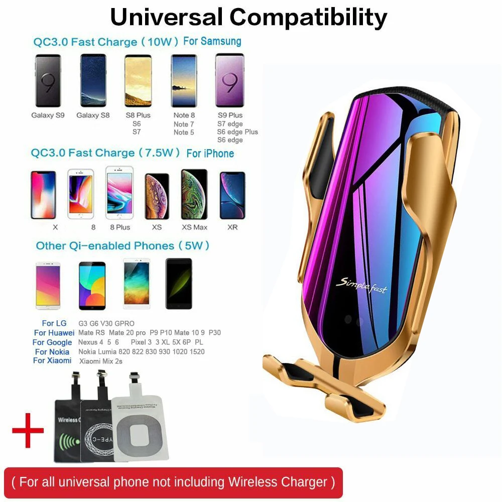 R9 smart sensor car wireless charging Holder 360 Rotate 10W Simple Fast Wireless Charger For Huawei for iPhone X 8 XS 11 Pro Max
R9 smart sensor car wireless charging Holder 360 Rotate 10W Simple Fast Wireless Charger For Huawei for iPhone X 8 XS 11 Pro Max