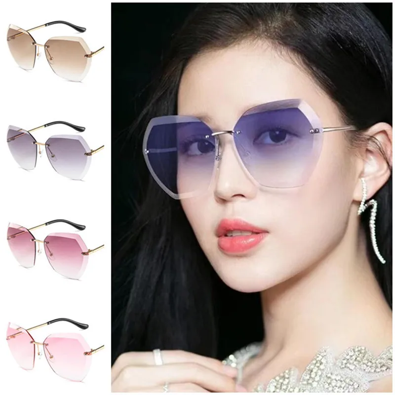 Fashion Sunglasses Women Eyeglasses Rimless Sun Glasses Trimming Goggles Anti-UV Spectacles Oversize Lens Adumbral A++
Fashion Sunglasses Women Eyeglasses Rimless Sun Glasses Trimming Goggles Anti-UV Spectacles Oversize Lens Adumbral A++