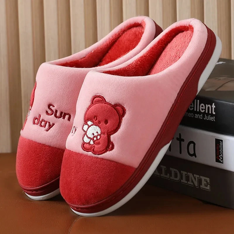 Non Slip Couple Home Cotton Slippers Women Cartoon Animals Bear Cute Slippers Ladies Plush Warm Winter Indoor Soft Slippers
Non Slip Couple Home Cotton Slippers Women Cartoon Animals Bear Cute Slippers Ladies Plush Warm Winter Indoor Soft Slippers