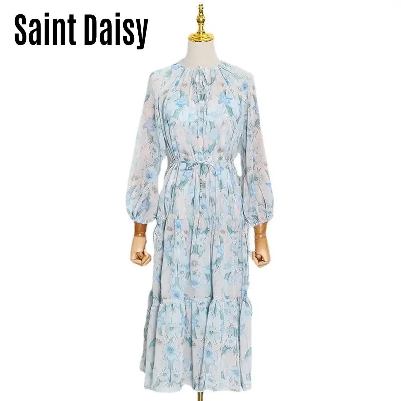 Maxi Dresses for Women Long Sleeve Blue Chiffon Wholesale High Fashion Fall Season Autumn Elegant Bohemian Printing Floral 3390
Maxi Dresses for Women Long Sleeve Blue Chiffon Wholesale High Fashion Fall Season Autumn Elegant Bohemian Printing Floral 3390