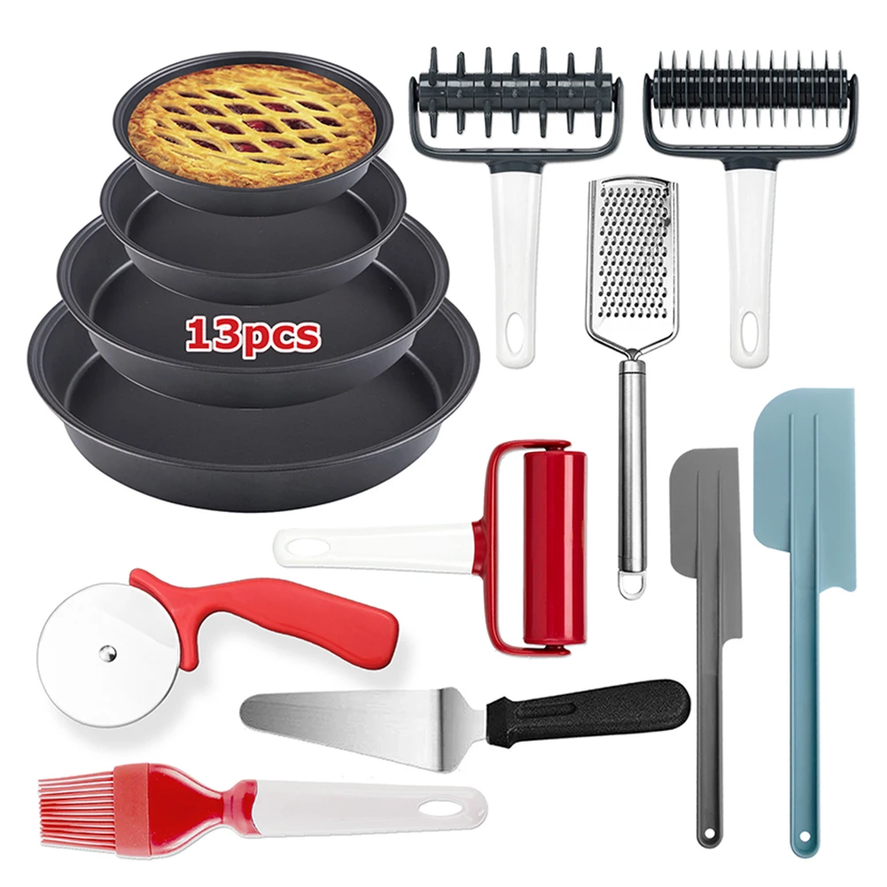 13 Pcs Non-stick Bakeware Baking Tools Kit Rolling Pins Pizza Cutter Kitchen Utensil DC120
13 Pcs Non-stick Bakeware Baking Tools Kit Rolling Pins Pizza Cutter Kitchen Utensil DC120