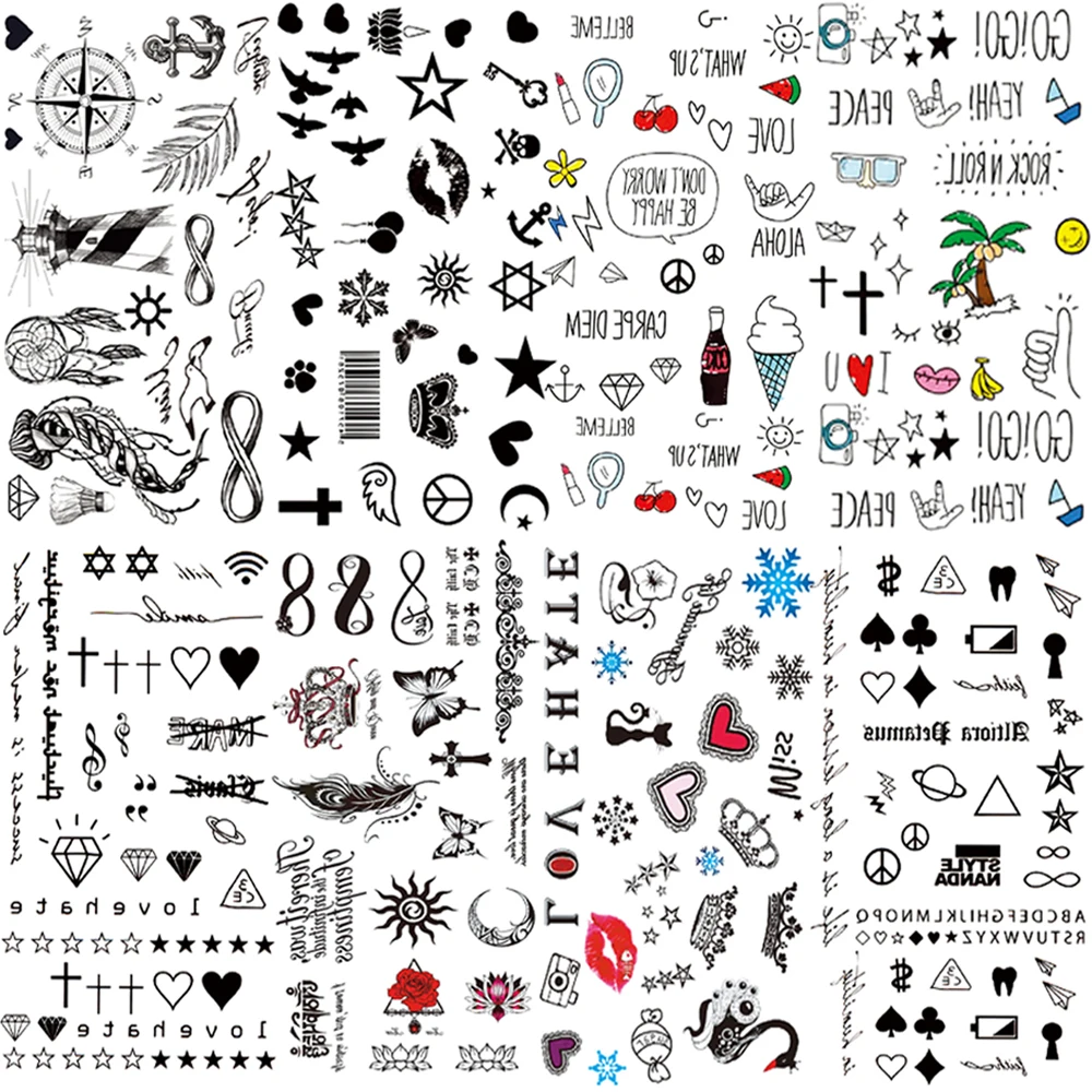 Hot Small Sexy Lips Leaf Black Cartoon Temporary Tattoo Cute Star Tatoos Sticker Love Women Body Finger Art Tatoo Kid Waterproof
Hot Small Sexy Lips Leaf Black Cartoon Temporary Tattoo Cute Star Tatoos Sticker Love Women Body Finger Art Tatoo Kid Waterproof