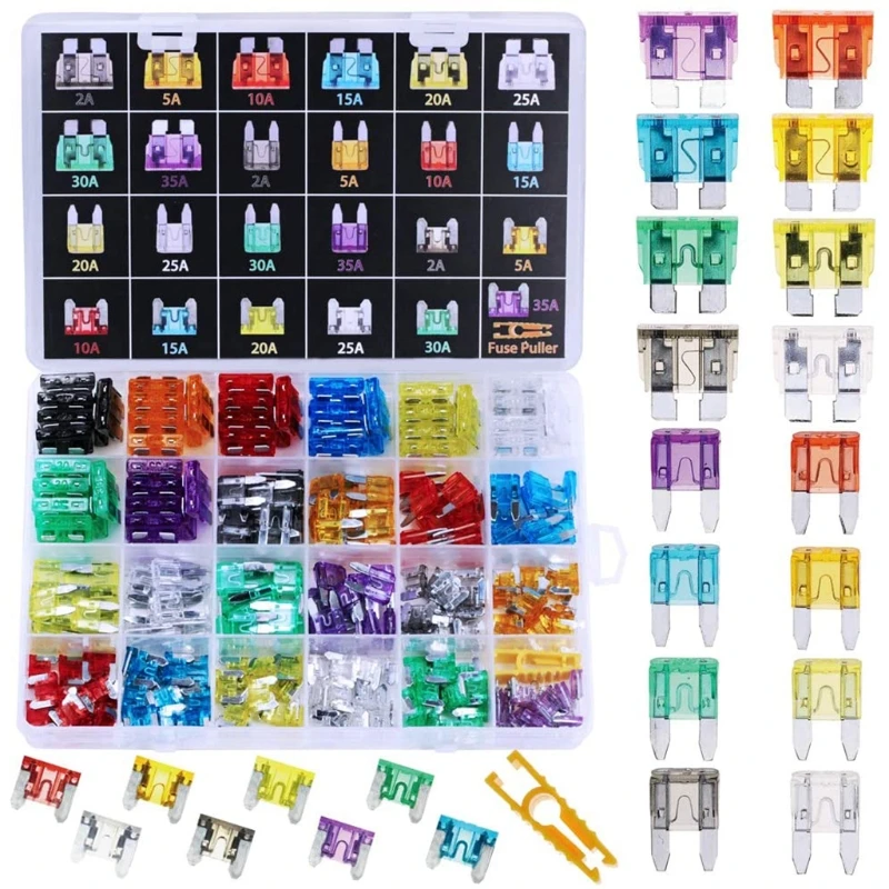 272pcs Car Fuses Set Blade Fuses Replacement Zinc Alloy+Insulating Plastic for Car Boat Truck Automotive
272pcs Car Fuses Set Blade Fuses Replacement Zinc Alloy+Insulating Plastic for Car Boat Truck Automotive