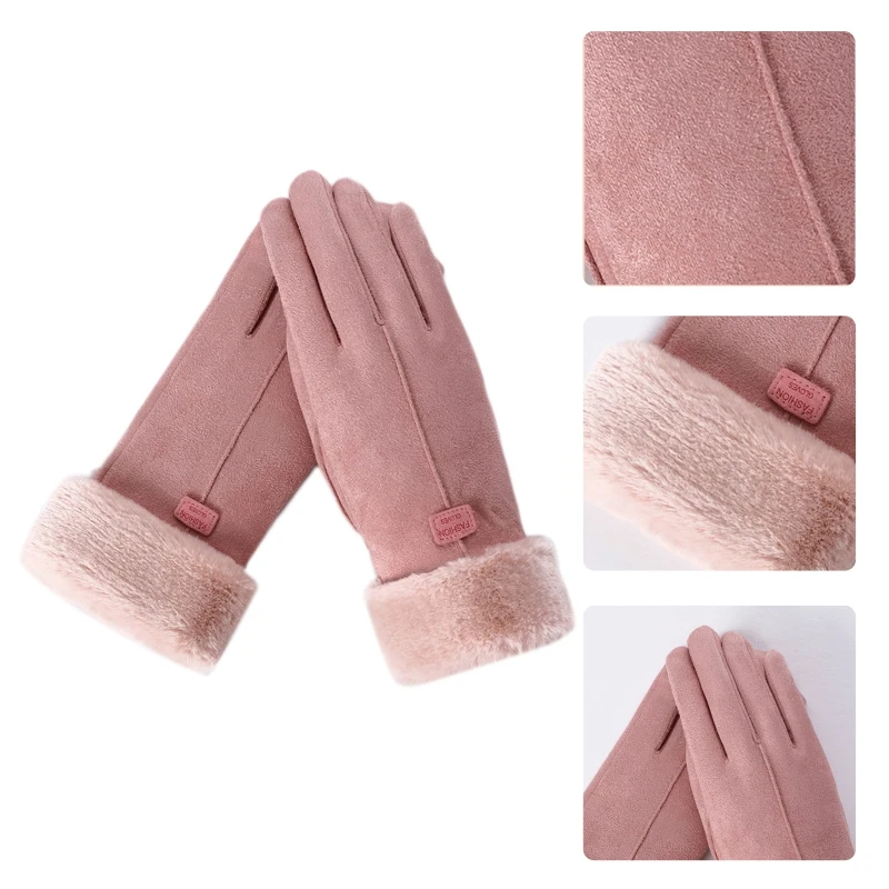 Women Winter Faux Suede Touch Screen Gloves Thermal Warm Plush Lined Cold Weather Windproof Driving Elegant Full Finger Mittens
Women Winter Faux Suede Touch Screen Gloves Thermal Warm Plush Lined Cold Weather Windproof Driving Elegant Full Finger Mittens