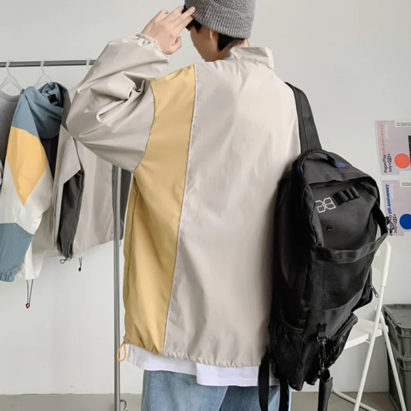 Men's Stand Collar Color Block Casual Jacket Korean Fashion Loose Harajuku Streetwear Goods Hoodie Men's Pullover Jacket 
Men's Stand Collar Color Block Casual Jacket Korean Fashion Loose Harajuku Streetwear Goods Hoodie Men's Pullover Jacket