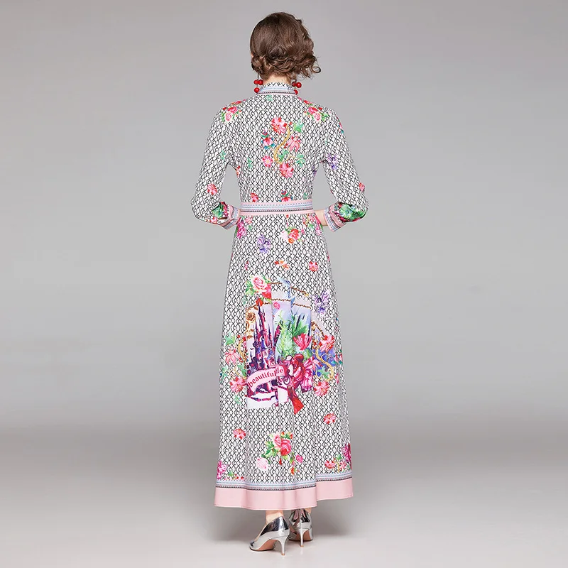 Runway Autumn Party Long Dress Women Turtleneck Long Sleeve Button Down Maxi Dress Female Floral Print Brand Shirt Dress
Runway Autumn Party Long Dress Women Turtleneck Long Sleeve Button Down Maxi Dress Female Floral Print Brand Shirt Dress