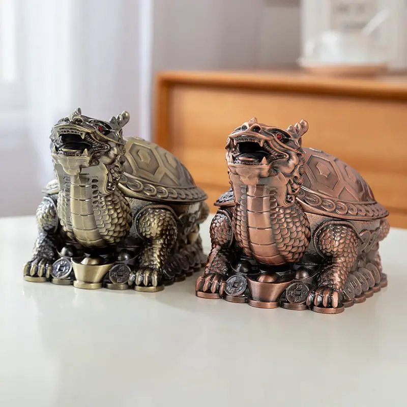 Retro Ashtray Windproof and Fall Proof Living Room Household Tea Table with Cover Creative Fashion Metal Dragon Turtle Ashtray
Retro Ashtray Windproof and Fall Proof Living Room Household Tea Table with Cover Creative Fashion Metal Dragon Turtle Ashtray