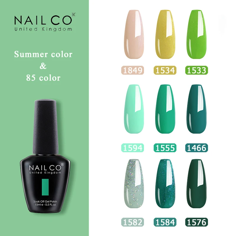 Популярный Гель-лак NAILCO для ногтей Летняя система холодных цветов горчичный