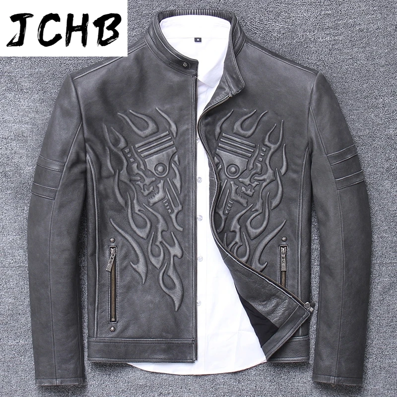 Free cool shipping.Man motor cowhide Jacket,men's genuine slim biker coat.cool punk skull jackets,vintage Leather jacket
Free cool shipping.Man motor cowhide Jacket,men's genuine slim biker coat.cool punk skull jackets,vintage Leather jacket