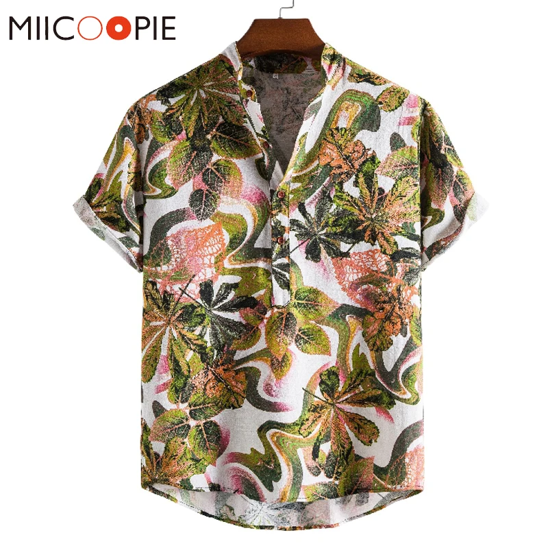 Mens Hawaiian Shirts Floral Printed Casual Short Sleeve Vintage Clothes Beach Shirt For Men Summer Linen Cotton Chemise Tops
Mens Hawaiian Shirts Floral Printed Casual Short Sleeve Vintage Clothes Beach Shirt For Men Summer Linen Cotton Chemise Tops
