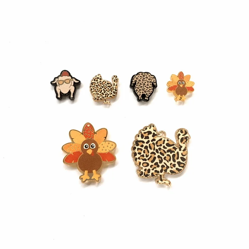 (10pcs/pack) Trendy Thanksgiving Day Cartoon And Leopard Print Turkey Acrylic Jewelry For Women DIY Accessories Wholesales
(10pcs/pack) Trendy Thanksgiving Day Cartoon And Leopard Print Turkey Acrylic Jewelry For Women DIY Accessories Wholesales