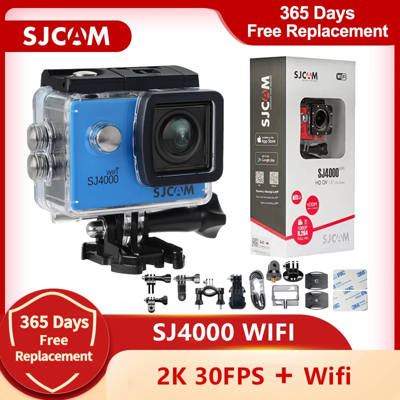 

Оригинальная Экшн-камера SJCAM SJ4000 WiFi 4K 4K @ 30 кадров в секунду Full HD WIFI 2,0 "ЖК-экран Дайвинг 30 м водонепроницаемая Спортивная DV камера