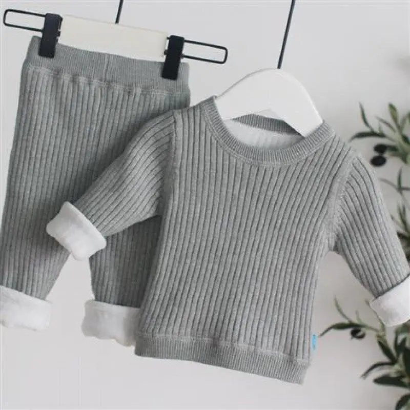 Baby Plus Velvet Suit Toddler Home Clothing Solid Color Warm Tops+Pants 2 Pcs/Set Boys Girls Elastic Thickening Pullover&Trouser
Baby Plus Velvet Suit Toddler Home Clothing Solid Color Warm Tops+Pants 2 Pcs/Set Boys Girls Elastic Thickening Pullover&Trouser