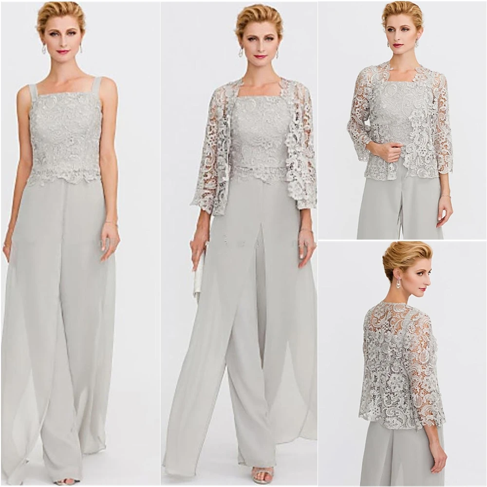 Three Quarter Lace Plus Size Chiffon Custom Pant Suits Trousers Woman Lady Mother Of The Bride Dress Bateau Three Pieces
Three Quarter Lace Plus Size Chiffon Custom Pant Suits Trousers Woman Lady Mother Of The Bride Dress Bateau Three Pieces
