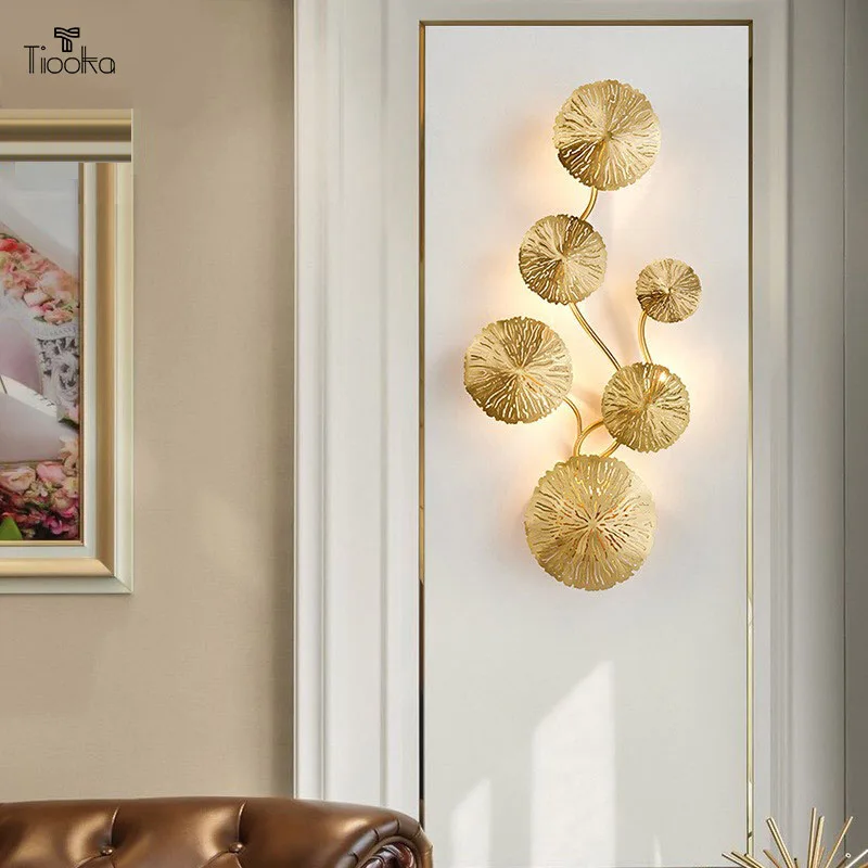 Kobuc Stainless Steel Lotus Leaf Wall Light Fixture Gold Chrome TV Background Bedside Living room Wall Mounted Light G4 led
Kobuc Stainless Steel Lotus Leaf Wall Light Fixture Gold Chrome TV Background Bedside Living room Wall Mounted Light G4 led