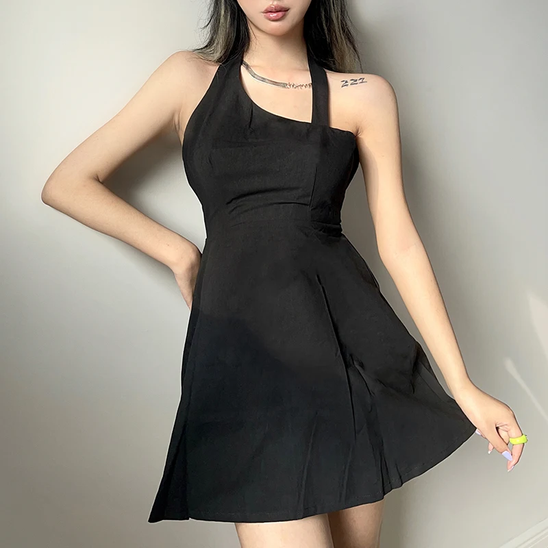 Irregular Mini Dress Solid Halter Dress y2k Summer Sleeveless Dress 90s Street Short Dress Women Partywear Beach 2021
Irregular Mini Dress Solid Halter Dress y2k Summer Sleeveless Dress 90s Street Short Dress Women Partywear Beach 2021