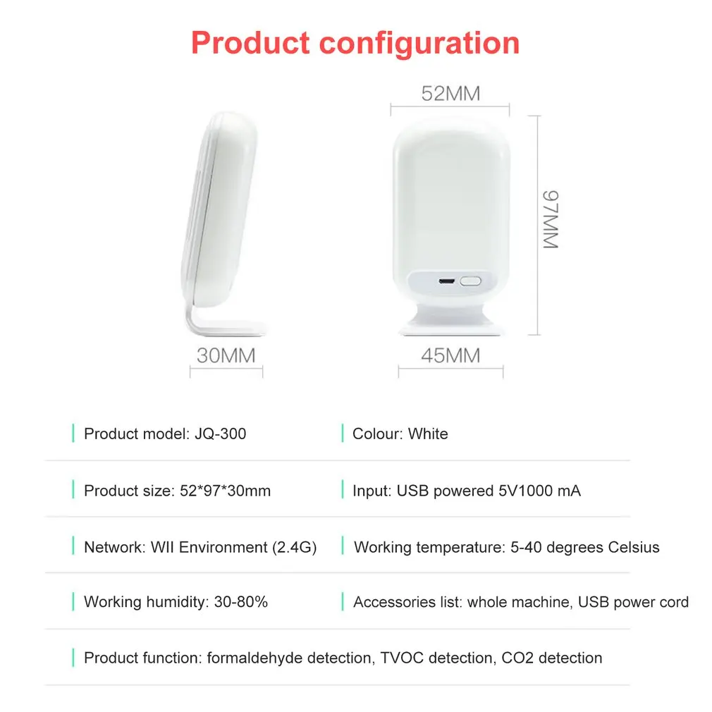 WIFI Home Smog Meter Temperature Humidity Monitor Air Quality Analysis Tester Gas Detector Analyzer
WIFI Home Smog Meter Temperature Humidity Monitor Air Quality Analysis Tester Gas Detector Analyzer