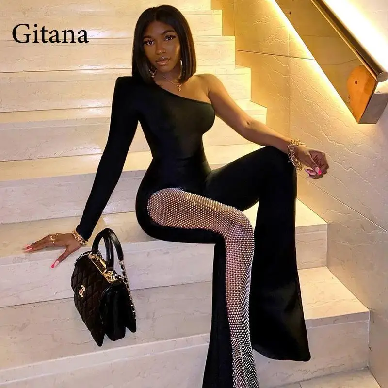 Gitana 2021 Autumn Diamond Fishnet Bodycon Women's Jumpsuit Sexy One Shoulder Long Sleeve Overalls Patchwork Bodysuit Party
Gitana 2021 Autumn Diamond Fishnet Bodycon Women's Jumpsuit Sexy One Shoulder Long Sleeve Overalls Patchwork Bodysuit Party