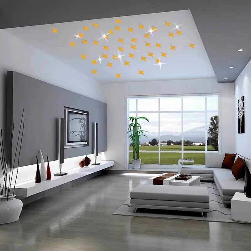 50pcs/lot Star Shaped Removable 3D Acrylic Wall Stickers Living Room Bed Room Ceiling Mirror Wall Sticker Home Decoration
50pcs/lot Star Shaped Removable 3D Acrylic Wall Stickers Living Room Bed Room Ceiling Mirror Wall Sticker Home Decoration