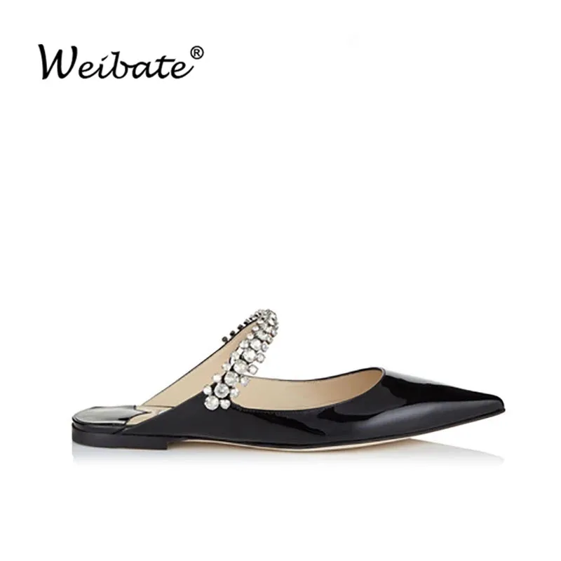 2021 Spring/Summer Rhinestones Mules Slippers Women Patent Leather Sandals Women Sexy Pointed Toe Party Dresses Women Shoes
2021 Spring/Summer Rhinestones Mules Slippers Women Patent Leather Sandals Women Sexy Pointed Toe Party Dresses Women Shoes