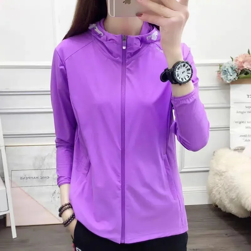 New Women's Ice Silk Sunscreen Clothing Summer Outdoor Sports Windbreaker Anti Ultraviolet Long Sleeve Breathable Thin Jacket
New Women's Ice Silk Sunscreen Clothing Summer Outdoor Sports Windbreaker Anti Ultraviolet Long Sleeve Breathable Thin Jacket