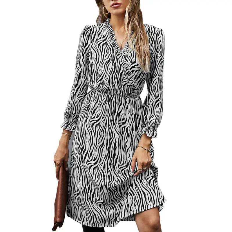 Women's Loose Printed Dress Ladies Long Sleeve Casual Baggy Holiday Party Dress
Women's Loose Printed Dress Ladies Long Sleeve Casual Baggy Holiday Party Dress