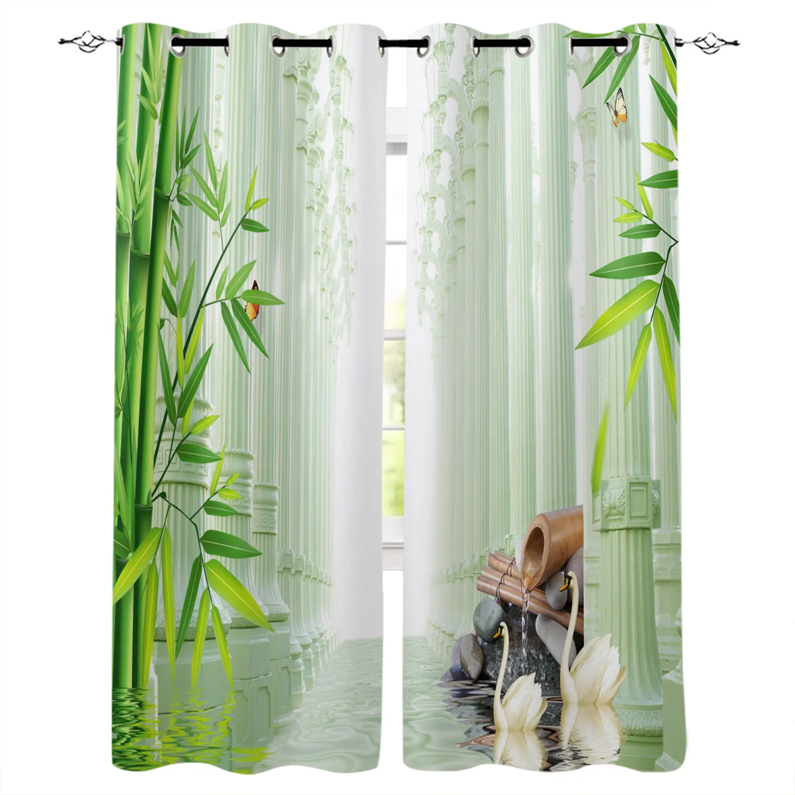 Bamboo Swan Pillar Water Surface Stone Window Curtain Drape Panel Valances Modern Bedroom Living Room Decor Blackout Curtains
Bamboo Swan Pillar Water Surface Stone Window Curtain Drape Panel Valances Modern Bedroom Living Room Decor Blackout Curtains