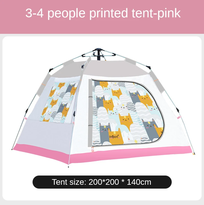 Outdoor Printed kitten Tent Family Portable Children Camping Picnic Wild Beach Folding Tent Three To Four People Wigwam
Outdoor Printed kitten Tent Family Portable Children Camping Picnic Wild Beach Folding Tent Three To Four People Wigwam