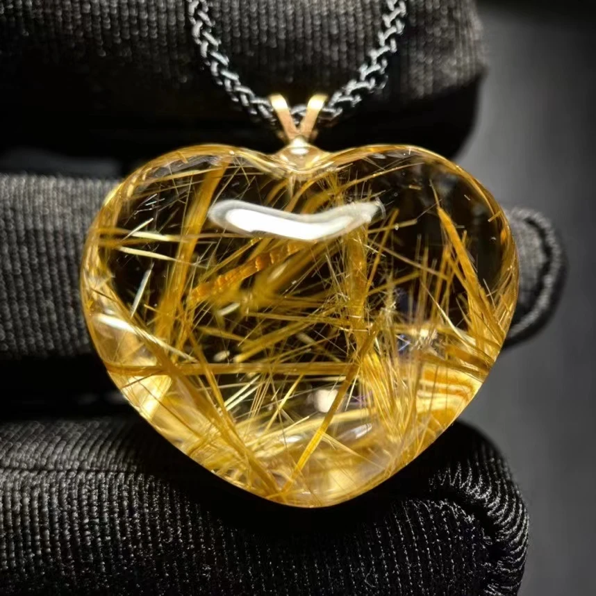 Natural Gold Rutilated Quartz Heart Love Pendant 27*22*14.5mm 18K Gold Wealthy Crystal Rutilated Jewelry Women Men Brazil AAAAAA
Natural Gold Rutilated Quartz Heart Love Pendant 27*22*14.5mm 18K Gold Wealthy Crystal Rutilated Jewelry Women Men Brazil AAAAAA