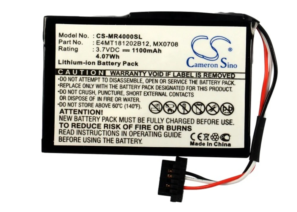 Cameron Sino 1100mAh Battery for Magellan Maestro 4000, 4000T, 4010, 4040, 4050, E4MT181202B12, MX0708
Cameron Sino 1100mAh Battery for Magellan Maestro 4000, 4000T, 4010, 4040, 4050, E4MT181202B12, MX0708