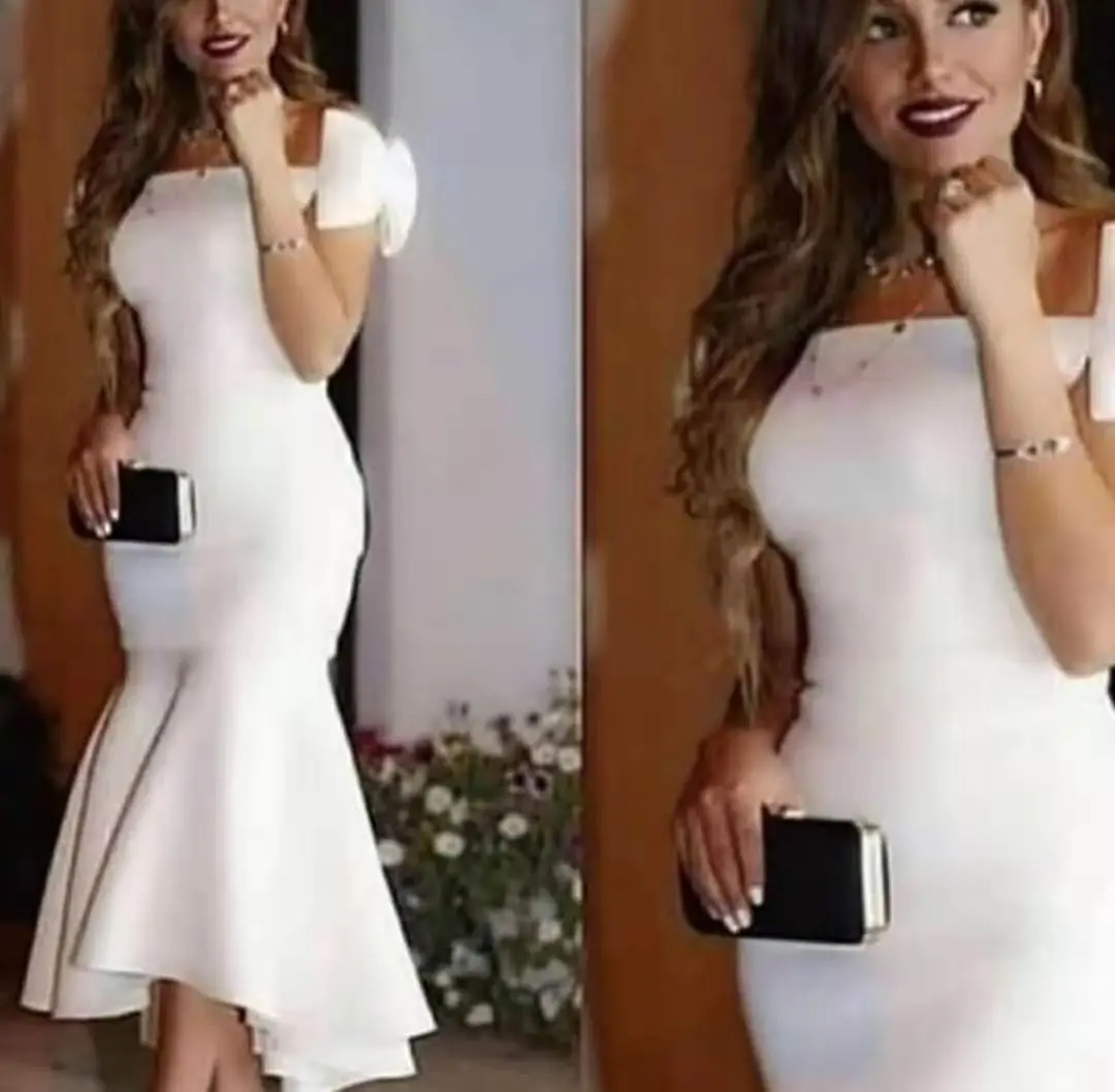 Sleeveless Satin Long White Prom Dresses Rulffled Mermaid Robe De Soiree Ankle Length Formal Party Dresses for Women
Sleeveless Satin Long White Prom Dresses Rulffled Mermaid Robe De Soiree Ankle Length Formal Party Dresses for Women