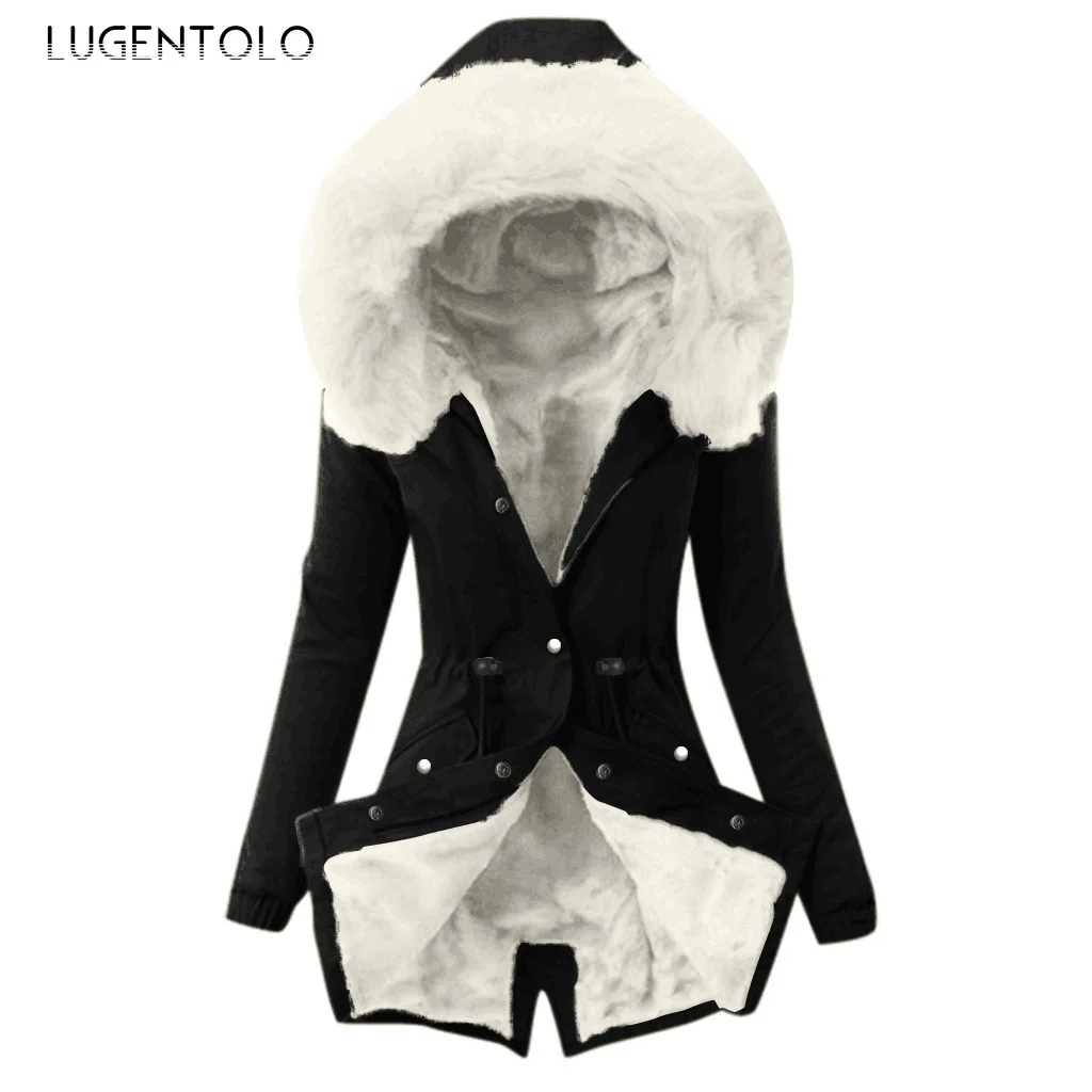 Hooded Parkas Women Autumn Winter Big Fur Collar Solid Drawstring Coats Female Casual Solid Slim Street Jacket
Hooded Parkas Women Autumn Winter Big Fur Collar Solid Drawstring Coats Female Casual Solid Slim Street Jacket