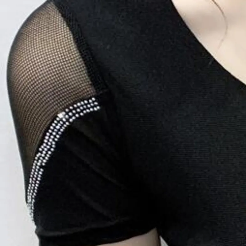 #6006 Summer mesh V-neck short sleeve T-shirt slim print women tops diamonds sexy Womens Clothing office lady
#6006 Summer mesh V-neck short sleeve T-shirt slim print women tops diamonds sexy Womens Clothing office lady
