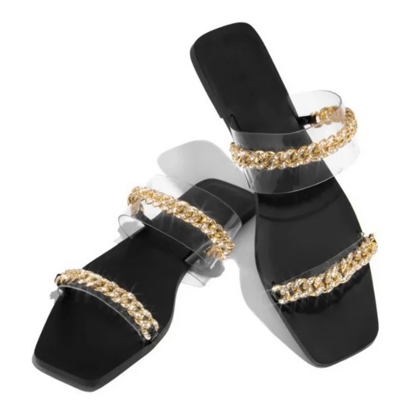 Newest Women Slipper Transparent Flats Women Beach Sandals Outdoor Casual Slides Chain Slippers 2021 Fashion Women Shoes Ladies
Newest Women Slipper Transparent Flats Women Beach Sandals Outdoor Casual Slides Chain Slippers 2021 Fashion Women Shoes Ladies