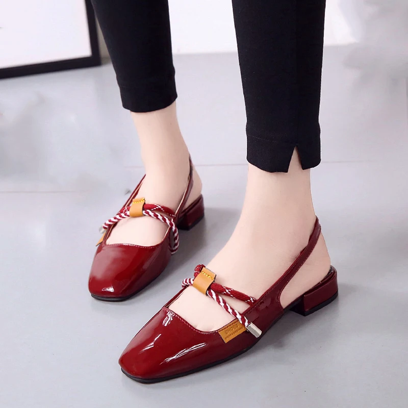 Fashion Woman Low Heels Pumps Chaussure Femme Pu Leather Cover Toe Shoes Letter Calzado French Style Mary Janes Backless Mules 
Fashion Woman Low Heels Pumps Chaussure Femme Pu Leather Cover Toe Shoes Letter Calzado French Style Mary Janes Backless Mules