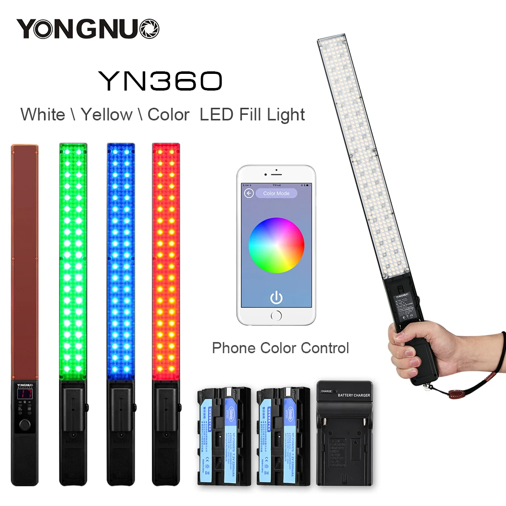 Yongnuo YN360 3200k-5500k LED ICE Stick Video Light Handheld LED Photographic Light with 2x NP550 Battery + Charger
Yongnuo YN360 3200k-5500k LED ICE Stick Video Light Handheld LED Photographic Light with 2x NP550 Battery + Charger