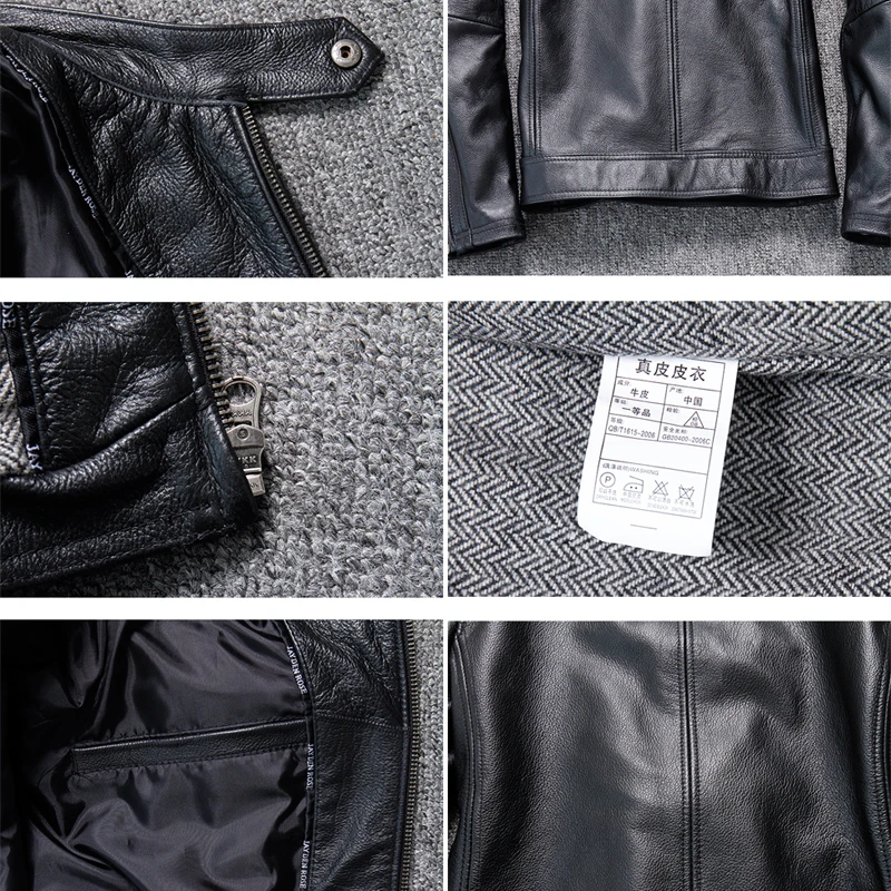 Motorcycle Leather Jacket Men's Genuine Leather Jacket Slim-fit top Layer Sheepskin Casual Leather Jacket
Motorcycle Leather Jacket Men's Genuine Leather Jacket Slim-fit top Layer Sheepskin Casual Leather Jacket