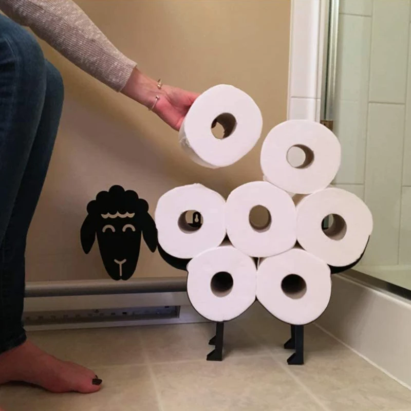Cute Black Sheep Toilet Paper Roll Holder, Novelty Free Standing or Wall Mounted Toilet Roll Tissue Paper Storage Stand
Cute Black Sheep Toilet Paper Roll Holder, Novelty Free Standing or Wall Mounted Toilet Roll Tissue Paper Storage Stand
