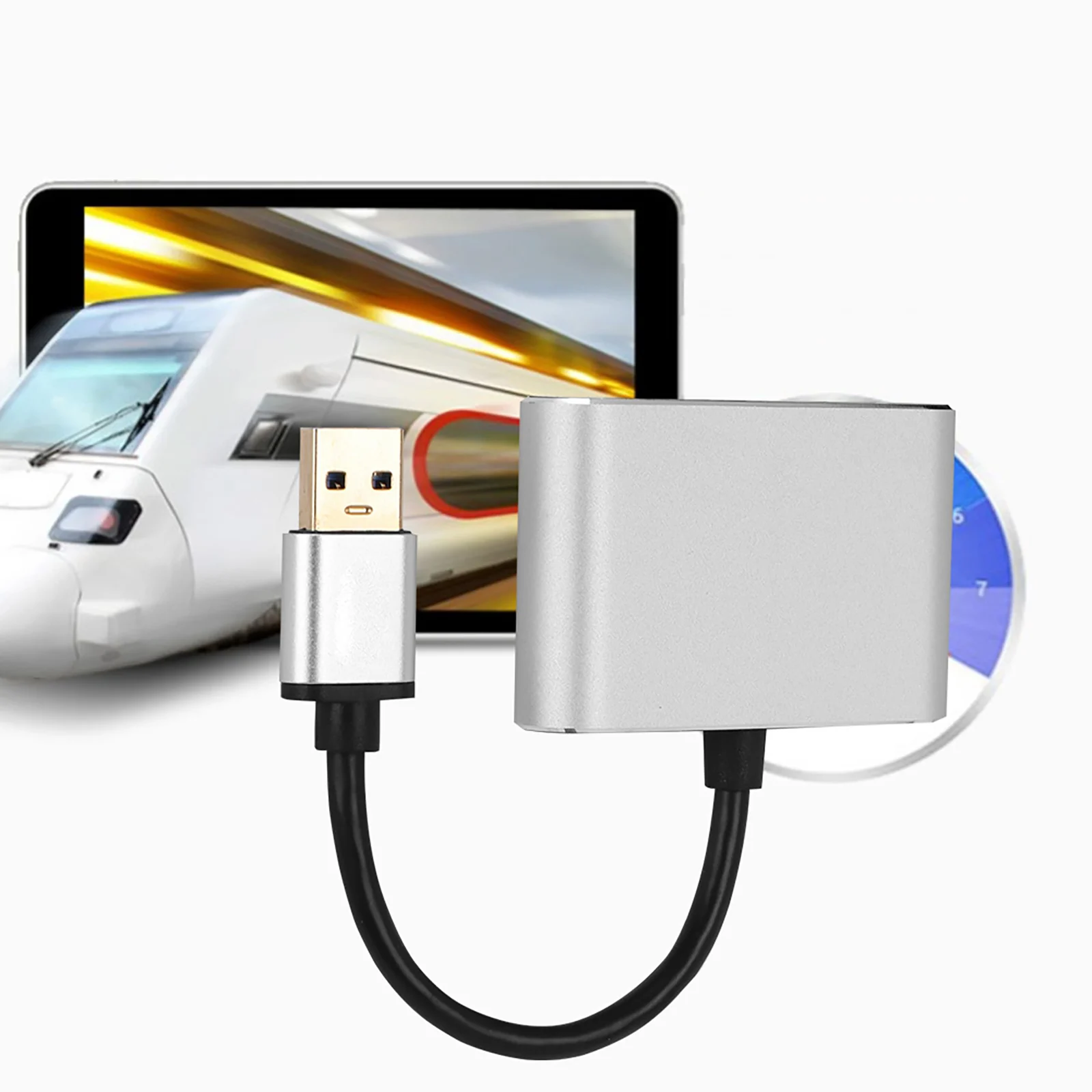 USB To VGA HD Adapter 1080P USB 3.0 Video Adapter Fast Transmission 2 Output Video Converter Plug And Play USB Data Hub
USB To VGA HD Adapter 1080P USB 3.0 Video Adapter Fast Transmission 2 Output Video Converter Plug And Play USB Data Hub