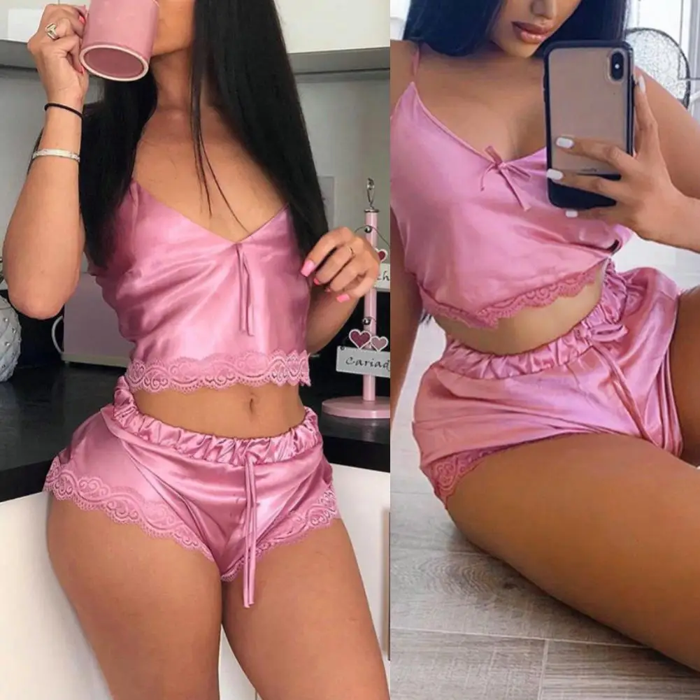 One Set Solid Color pajamas v neck sling sleeveless sexy lace shirt blouse shorts outfit pajamas pijamas feminino
One Set Solid Color pajamas v neck sling sleeveless sexy lace shirt blouse shorts outfit pajamas pijamas feminino