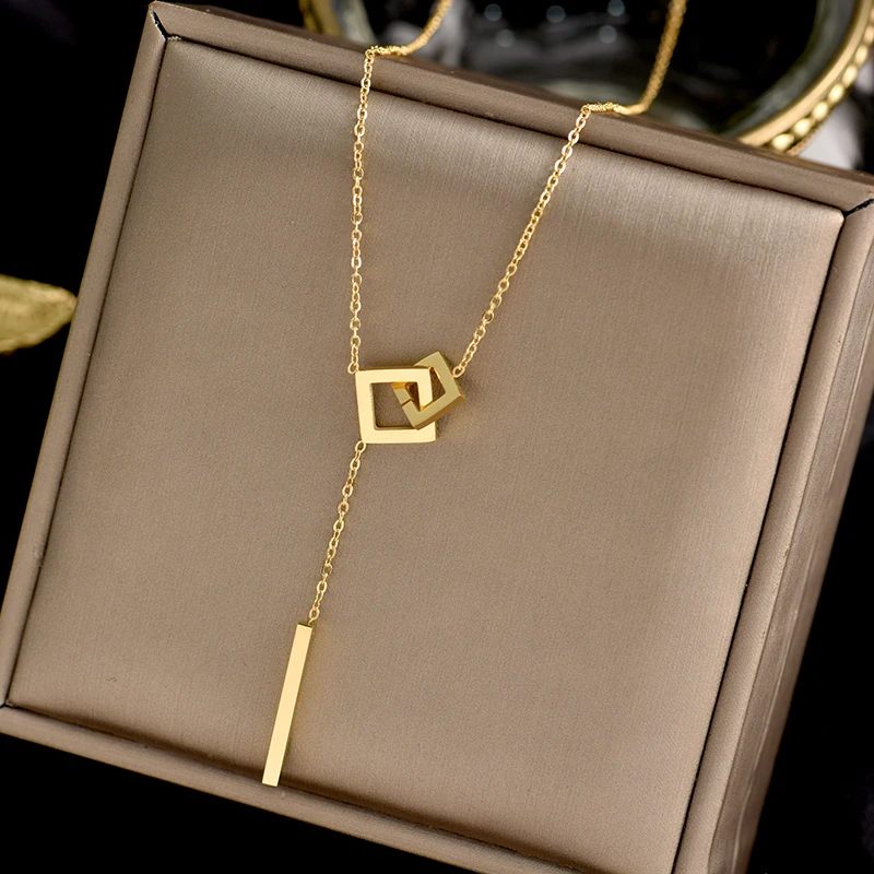 316L stainless steel light luxury fashion European and American necklace Han simple tide personality tassel collarbone chain
316L stainless steel light luxury fashion European and American necklace Han simple tide personality tassel collarbone chain