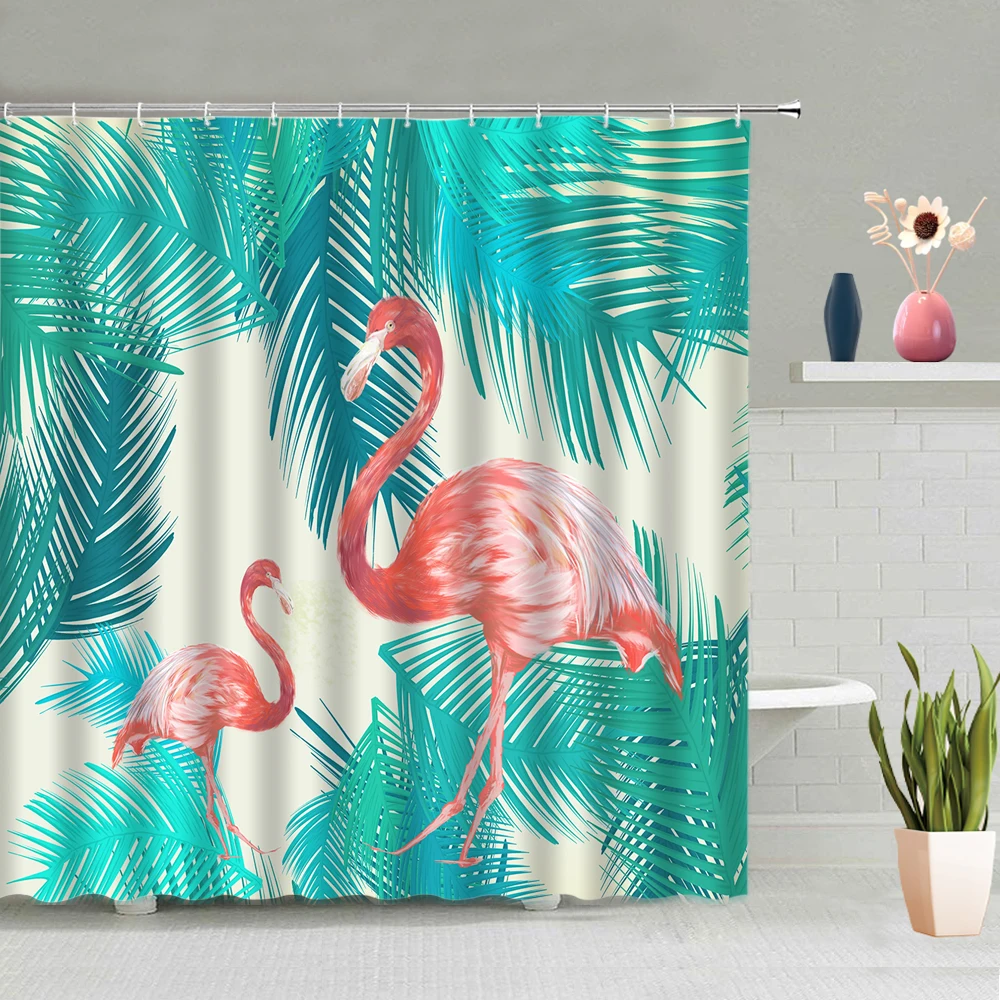 Bathroom Decoration Tropical Plant Flamingo Illustration Partition Screen Shower Curtain Waterproof Polyester Fabric Belt Hook
Bathroom Decoration Tropical Plant Flamingo Illustration Partition Screen Shower Curtain Waterproof Polyester Fabric Belt Hook