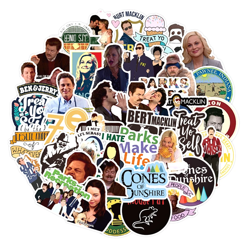 10/30/50pcs/pack TV Show Parks and Recreation Funny PVC Stickers For Skateboard Gift Box Bicycle Computer Car Children's Toys
10/30/50pcs/pack TV Show Parks and Recreation Funny PVC Stickers For Skateboard Gift Box Bicycle Computer Car Children's Toys