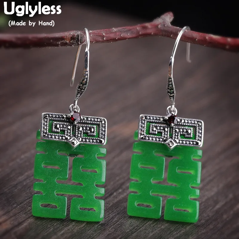 Uglyless China Chic Double XI= Happy Gemstones Earrings Women Natural Emerald Square MAZE Earrings Real 925 Silver Jewelry E1504
Uglyless China Chic Double XI= Happy Gemstones Earrings Women Natural Emerald Square MAZE Earrings Real 925 Silver Jewelry E1504