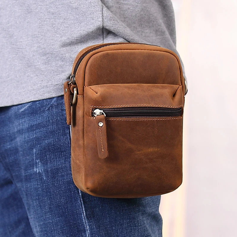 Men's Shoulder Bags Casual Waist Pack Male Vintage Crazy Horse Leather Phone Pocket Multi-function Messenger Crossbody Bag
Men's Shoulder Bags Casual Waist Pack Male Vintage Crazy Horse Leather Phone Pocket Multi-function Messenger Crossbody Bag