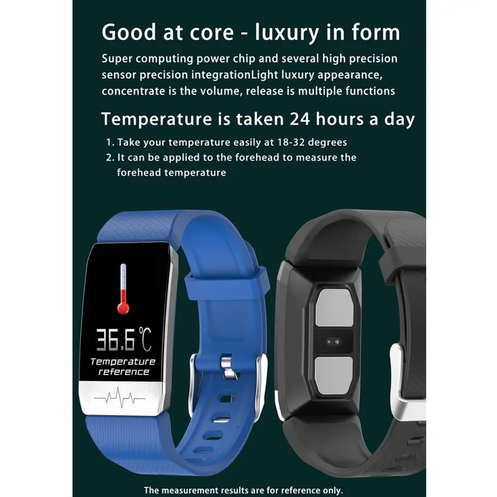 T1 Smart Bracelet With Body Temperature ECG Fitness Tracker Bracelet Heart Rate Monitor Smart Watch Sport Men Women Band VS E66
T1 Smart Bracelet With Body Temperature ECG Fitness Tracker Bracelet Heart Rate Monitor Smart Watch Sport Men Women Band VS E66