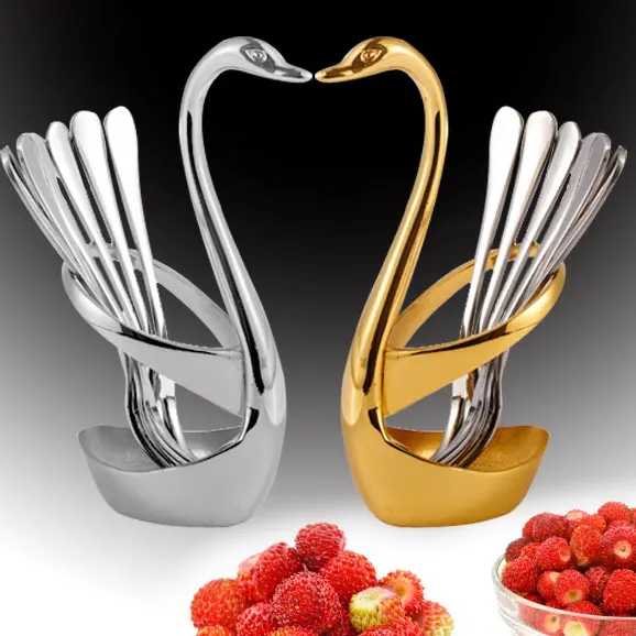 German Stainless Steel Creative Fruit Fork Fashion Cute Two Tooth Fruit Pick Cake Fork Swan Set
German Stainless Steel Creative Fruit Fork Fashion Cute Two Tooth Fruit Pick Cake Fork Swan Set